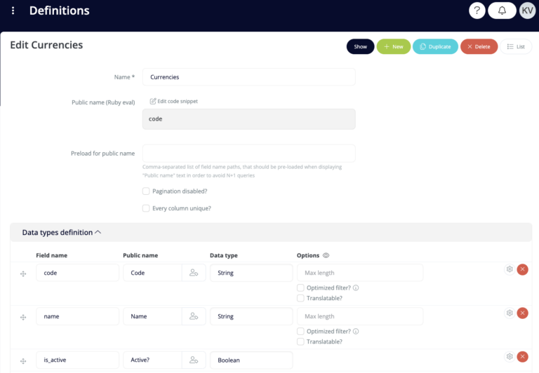 Definitions - Create Structured Lists of Records | Flowis