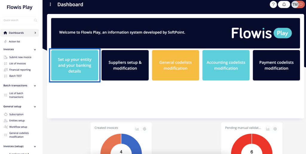Entity Setup Entity and Banking Details Setup | Flowis